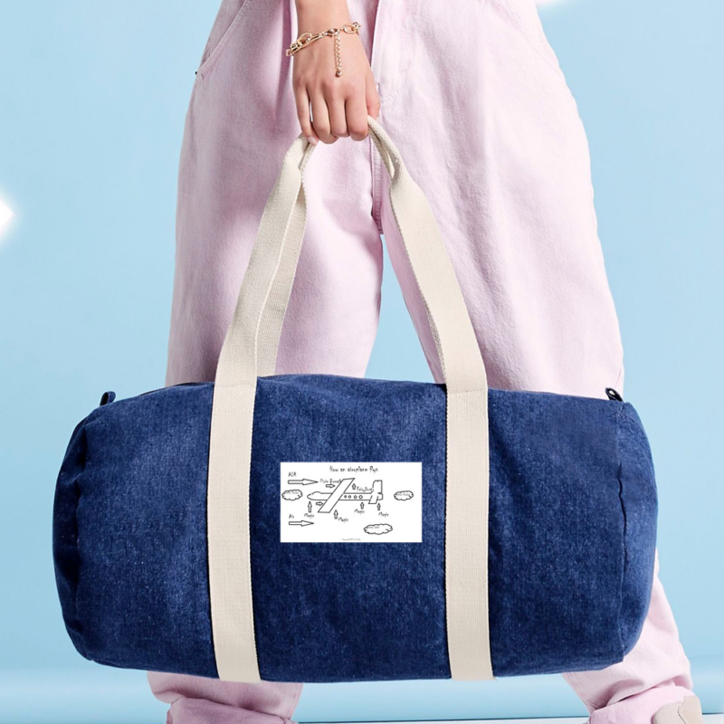 Denim Barrel Bag